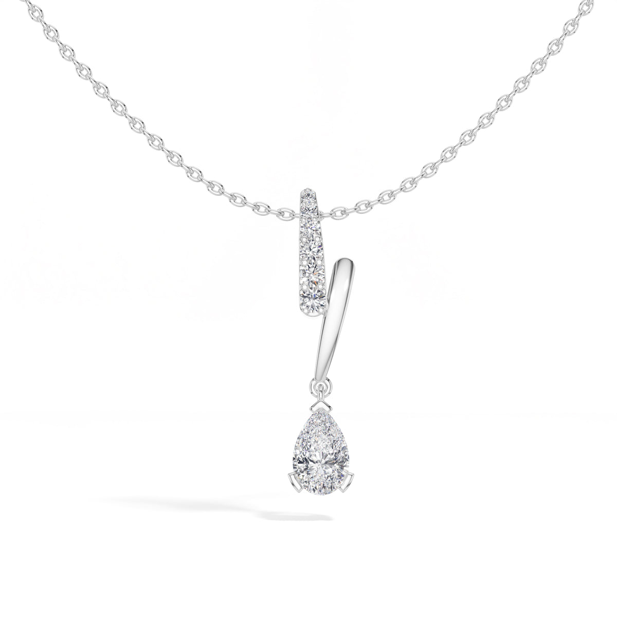 Pear Drop Lab Grown Diamond Pendant Wren Necklace