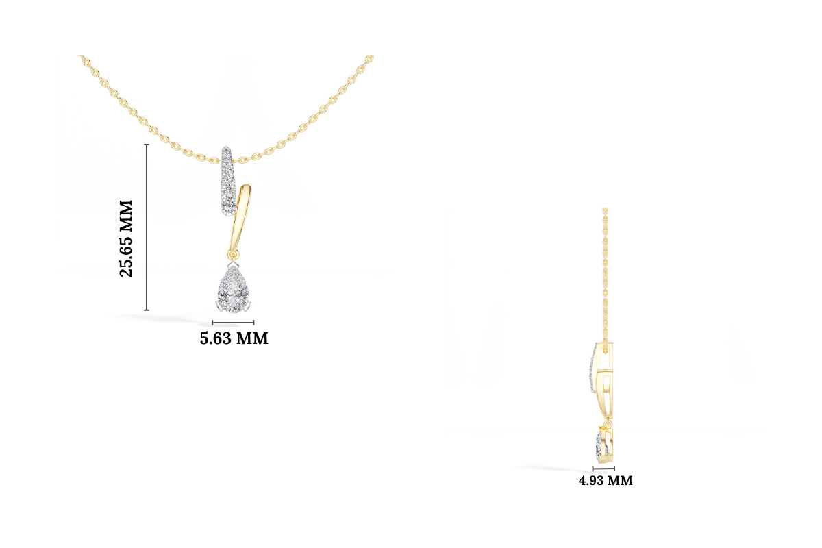 Pear Drop Lab Grown Diamond Pendant Wren Necklace