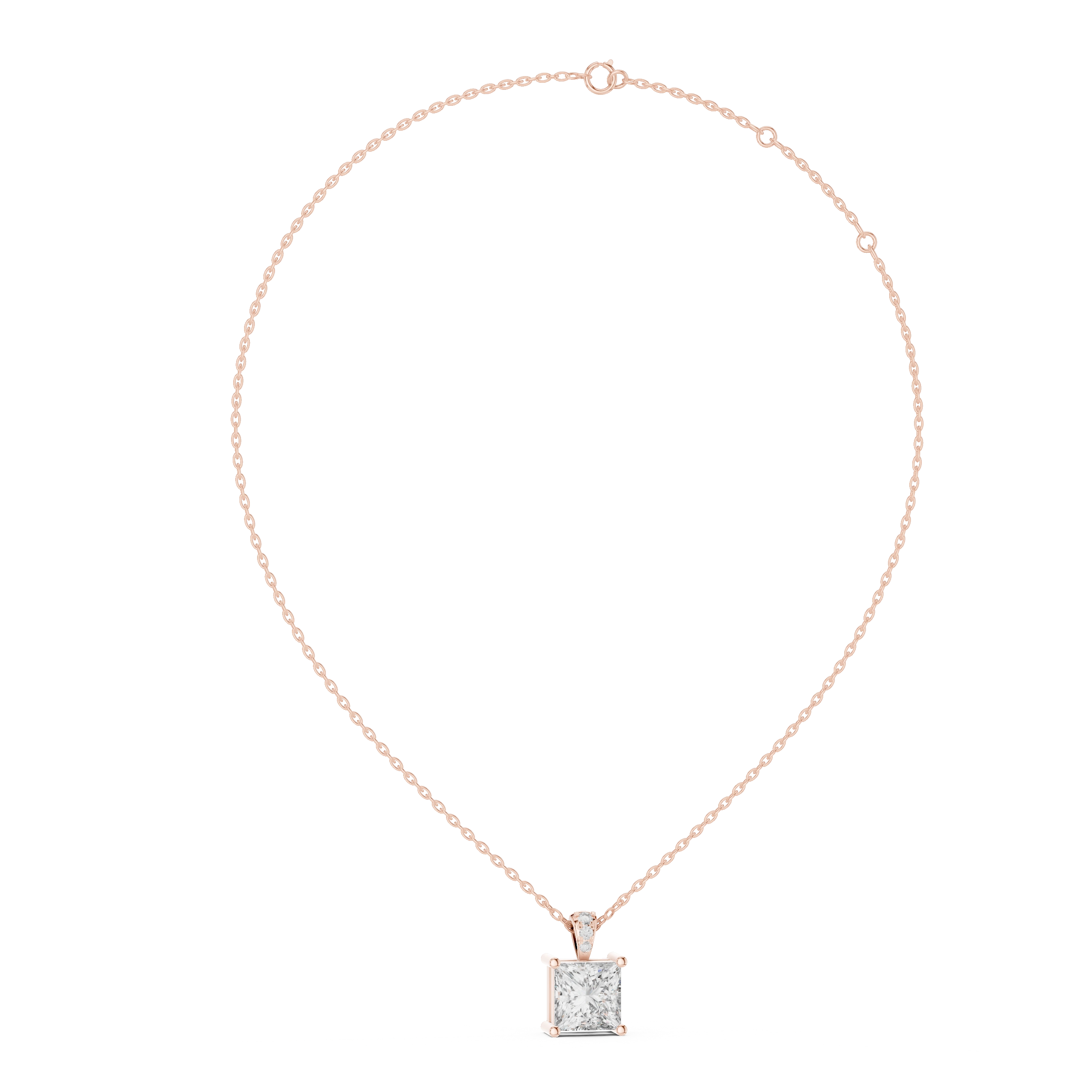 Gold 0 5Ct Princess Lab Grown Diamond Sabea Pendant