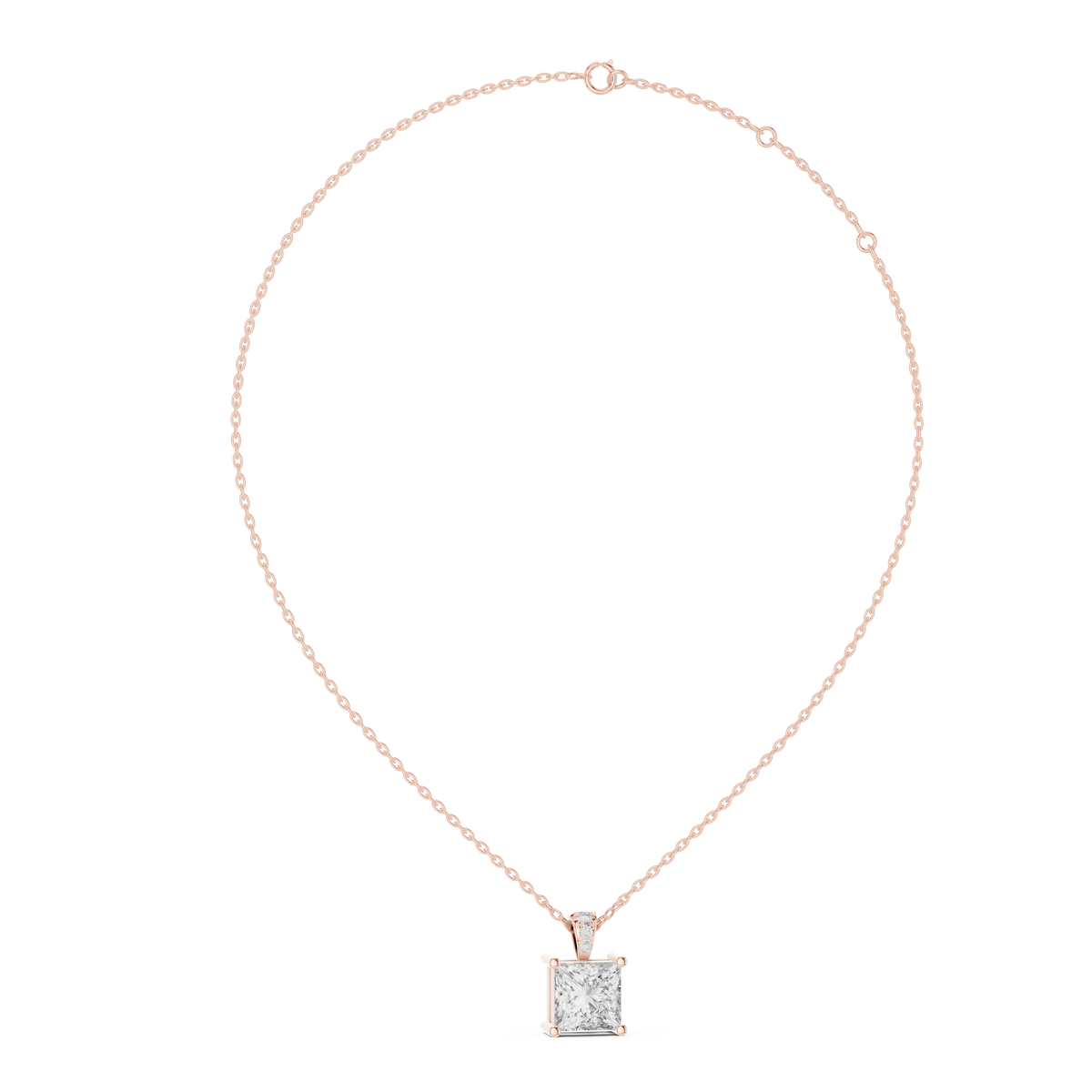 Gold 0 5Ct Princess Lab Grown Diamond Sabea Pendant