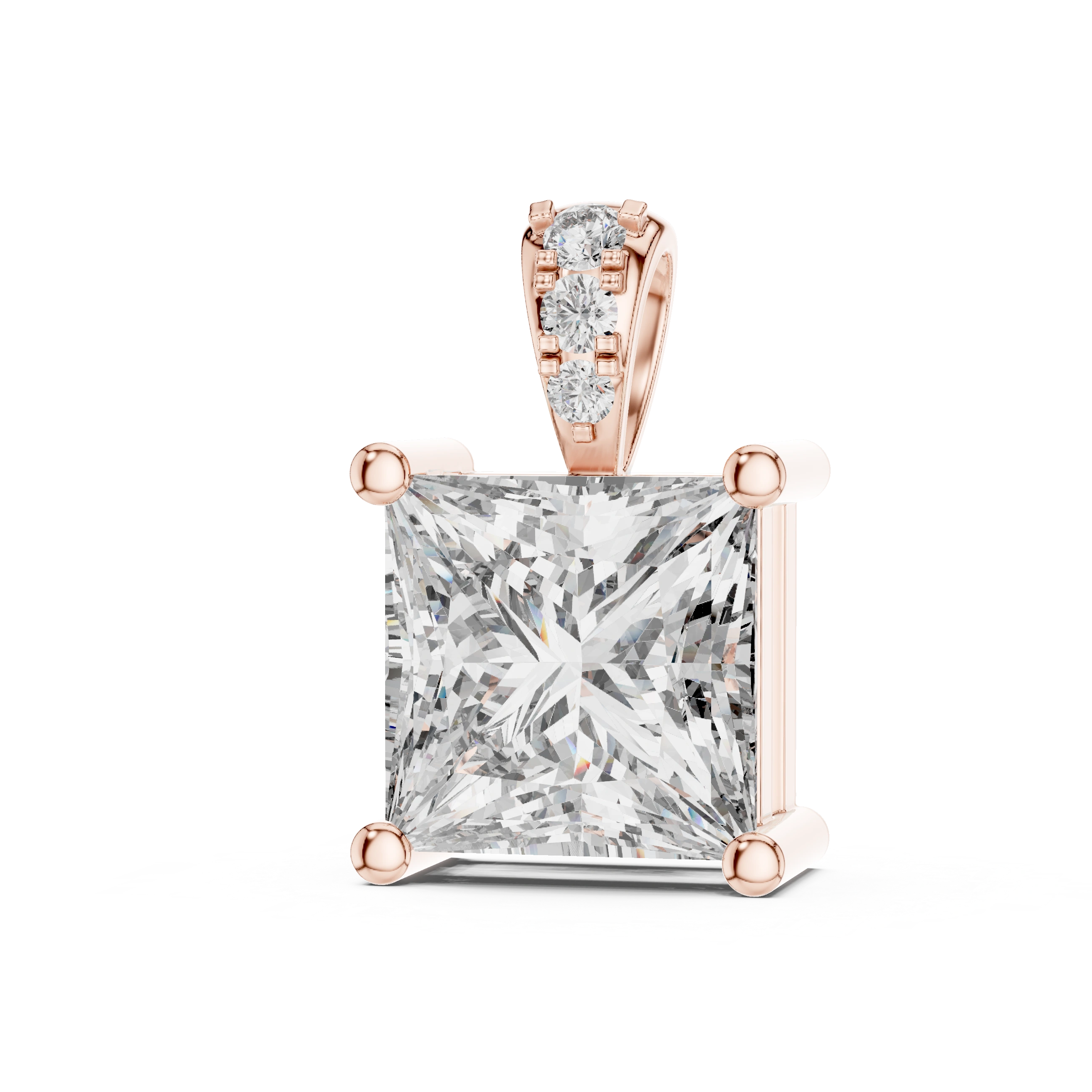 Gold 0 5Ct Princess Lab Grown Diamond Sabea Pendant