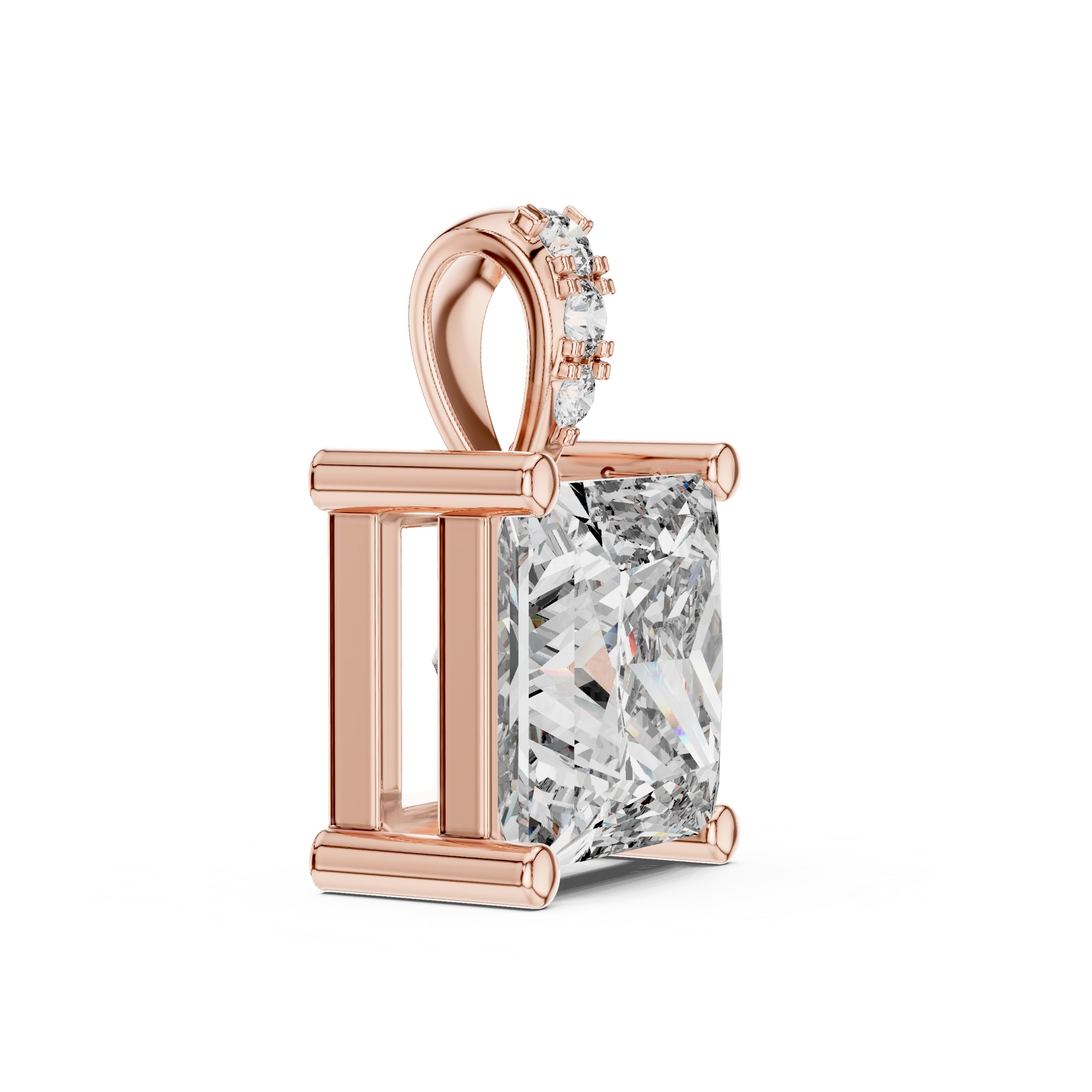 Gold 0 5Ct Princess Lab Grown Diamond Sabea Pendant