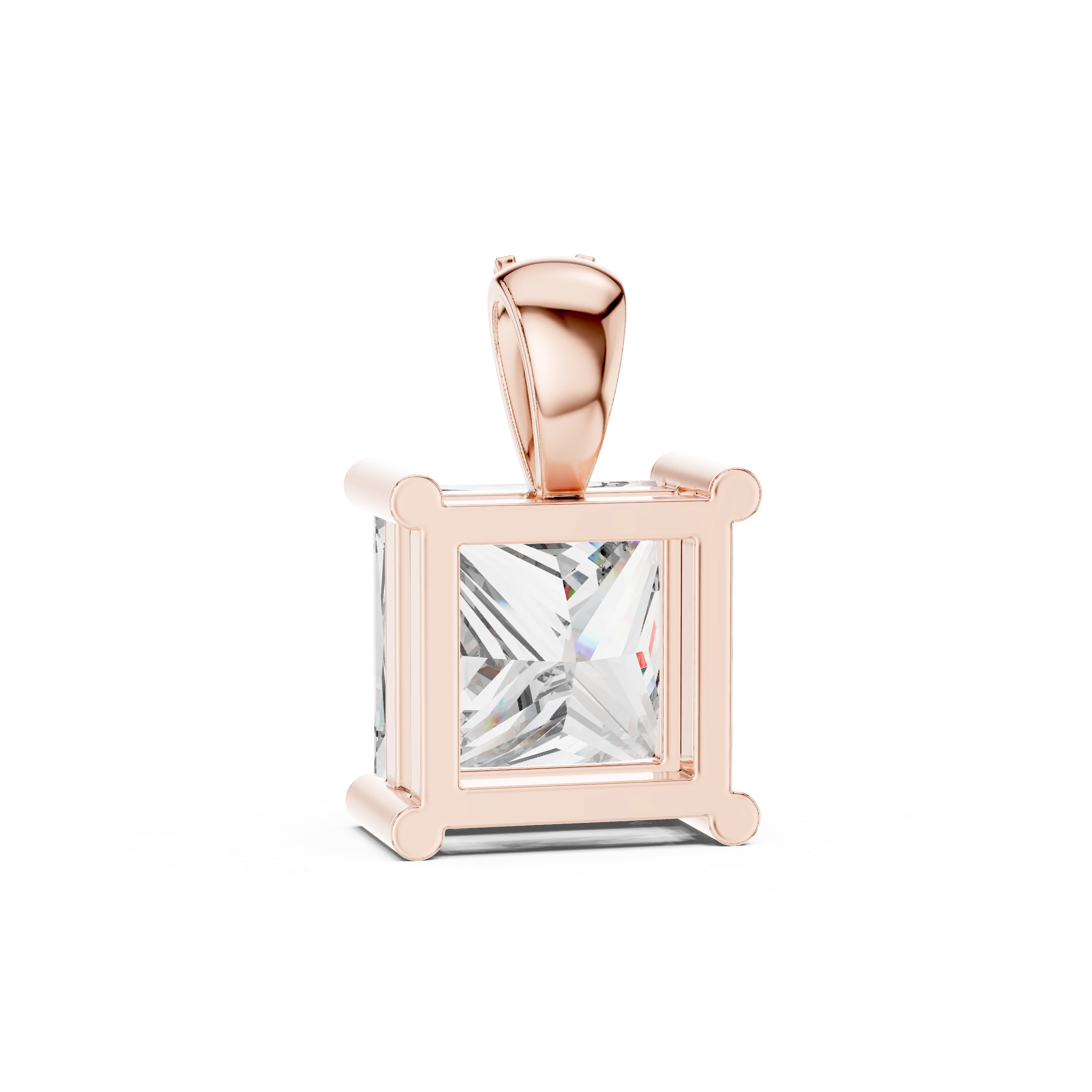 Gold 0 5Ct Princess Lab Grown Diamond Sabea Pendant