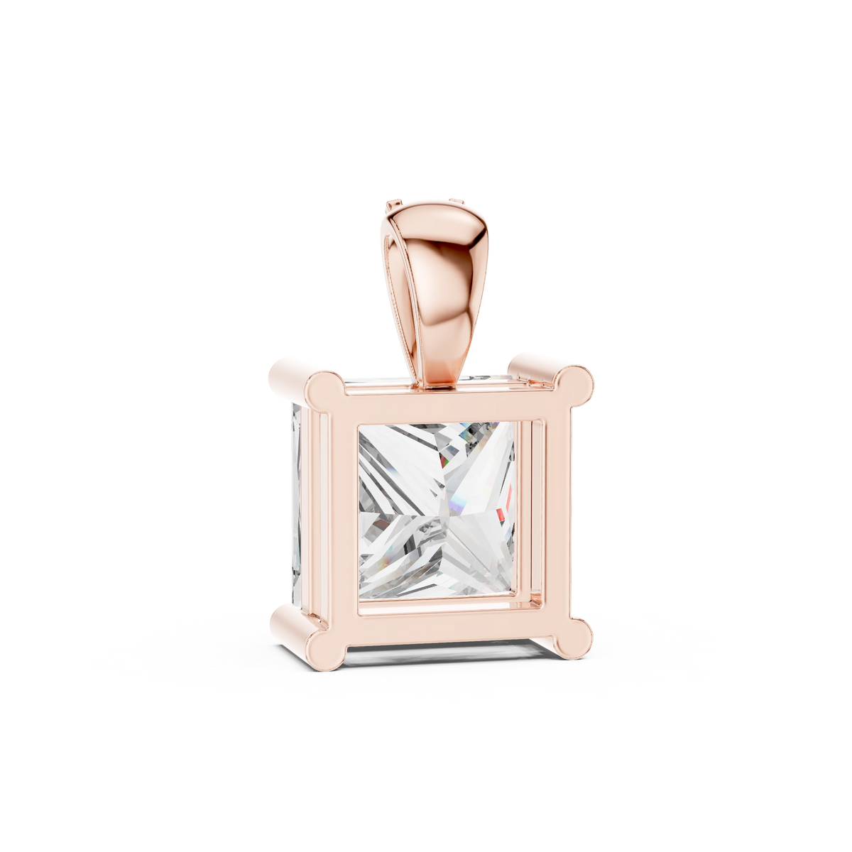 Gold 0 5Ct Princess Lab Grown Diamond Sabea Pendant