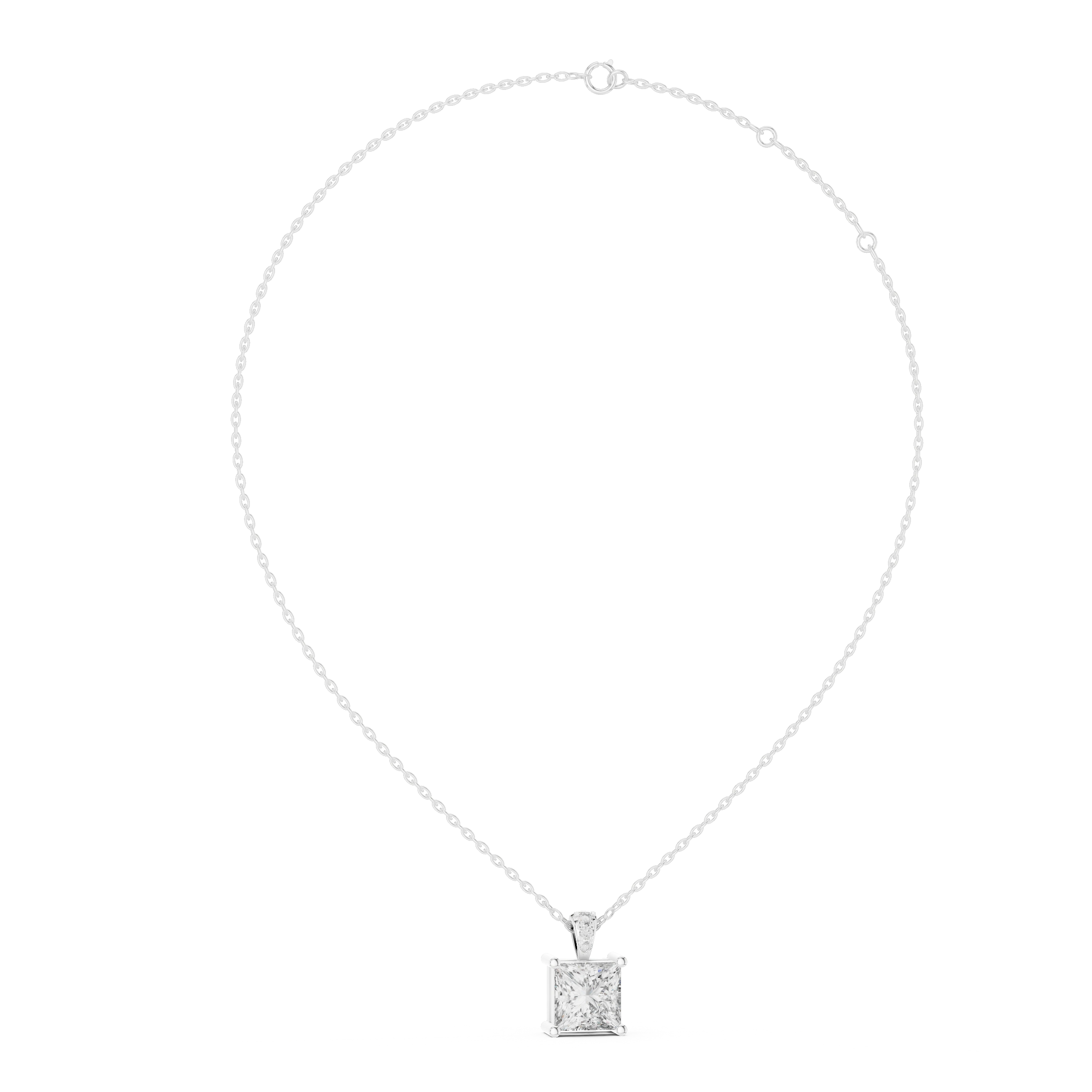 Gold 0 5Ct Princess Lab Grown Diamond Sabea Pendant