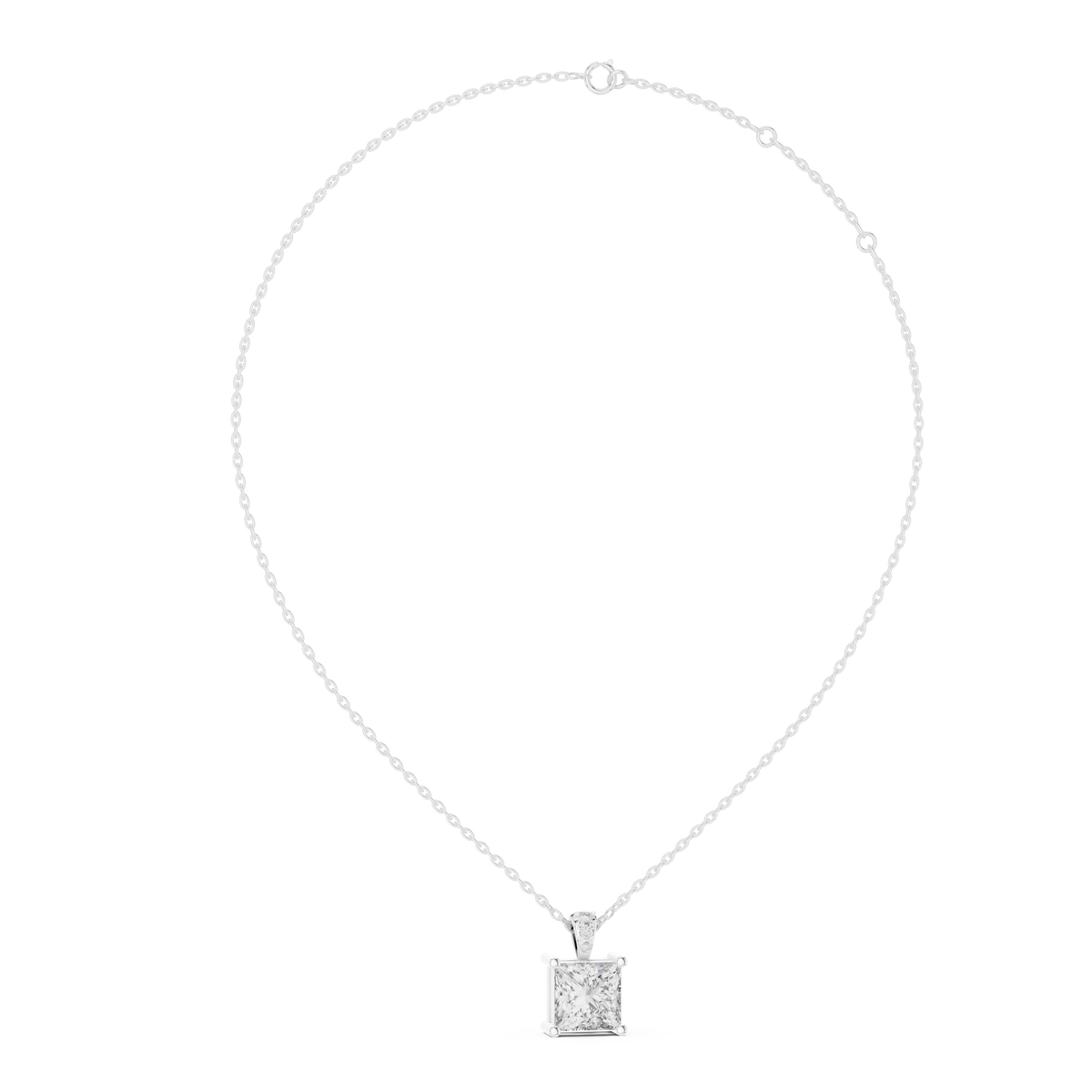Gold 0 5Ct Princess Lab Grown Diamond Sabea Pendant