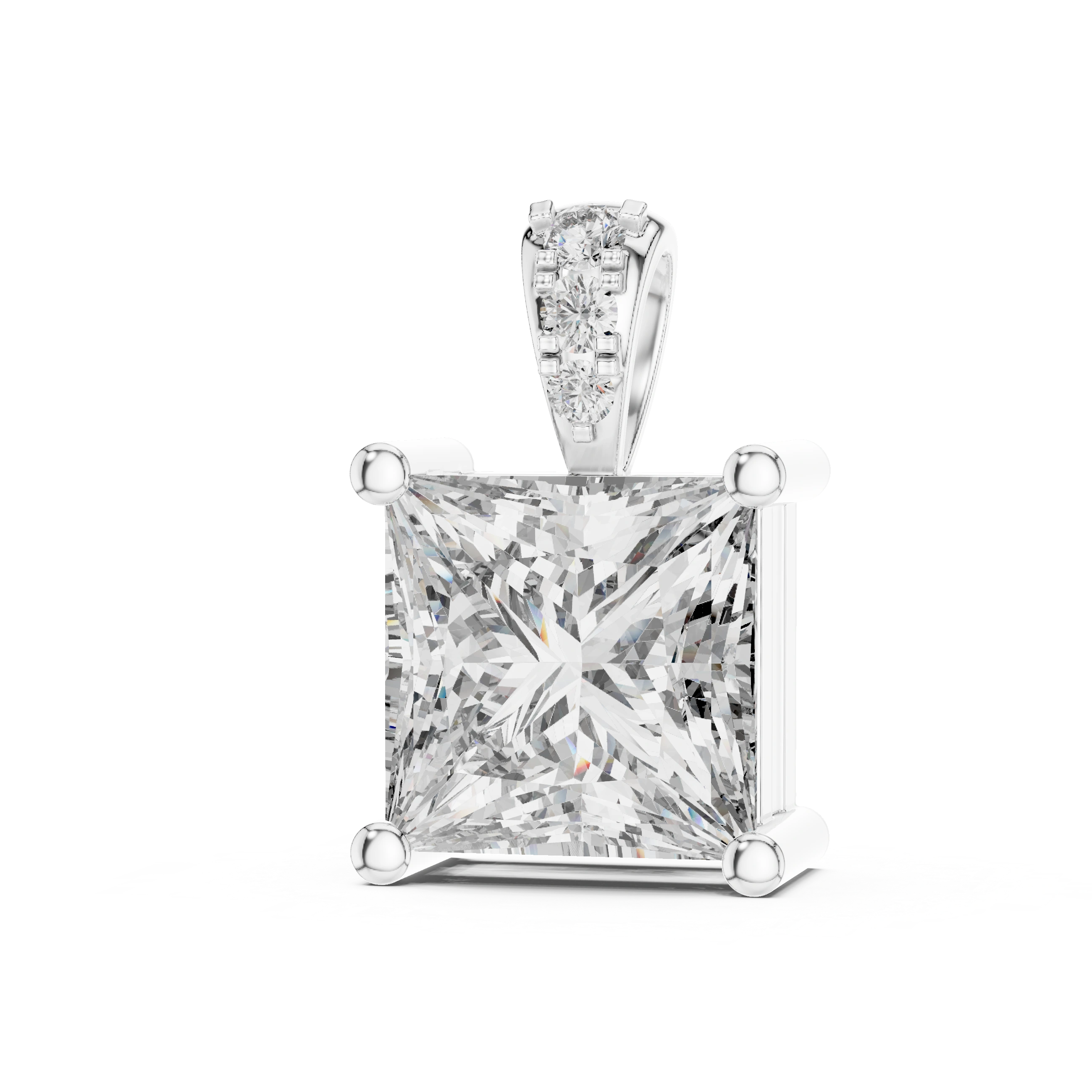 Gold 0 5Ct Princess Lab Grown Diamond Sabea Pendant
