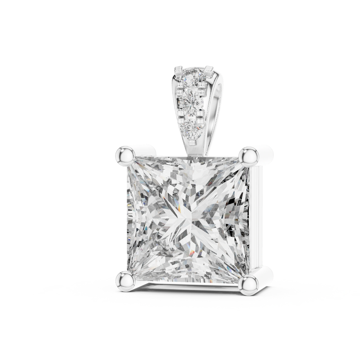Gold 0 5Ct Princess Lab Grown Diamond Sabea Pendant