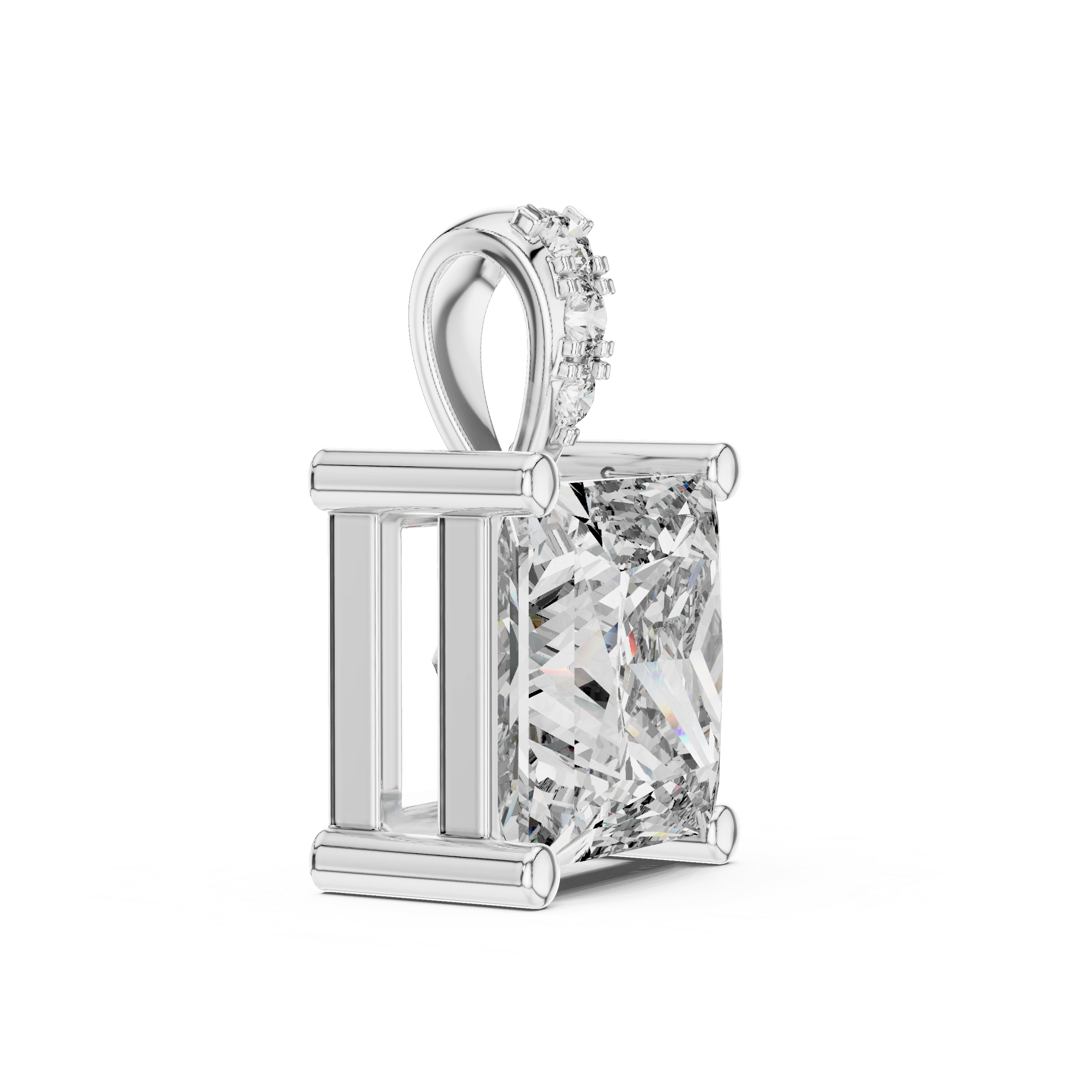 Gold 0 5Ct Princess Lab Grown Diamond Sabea Pendant