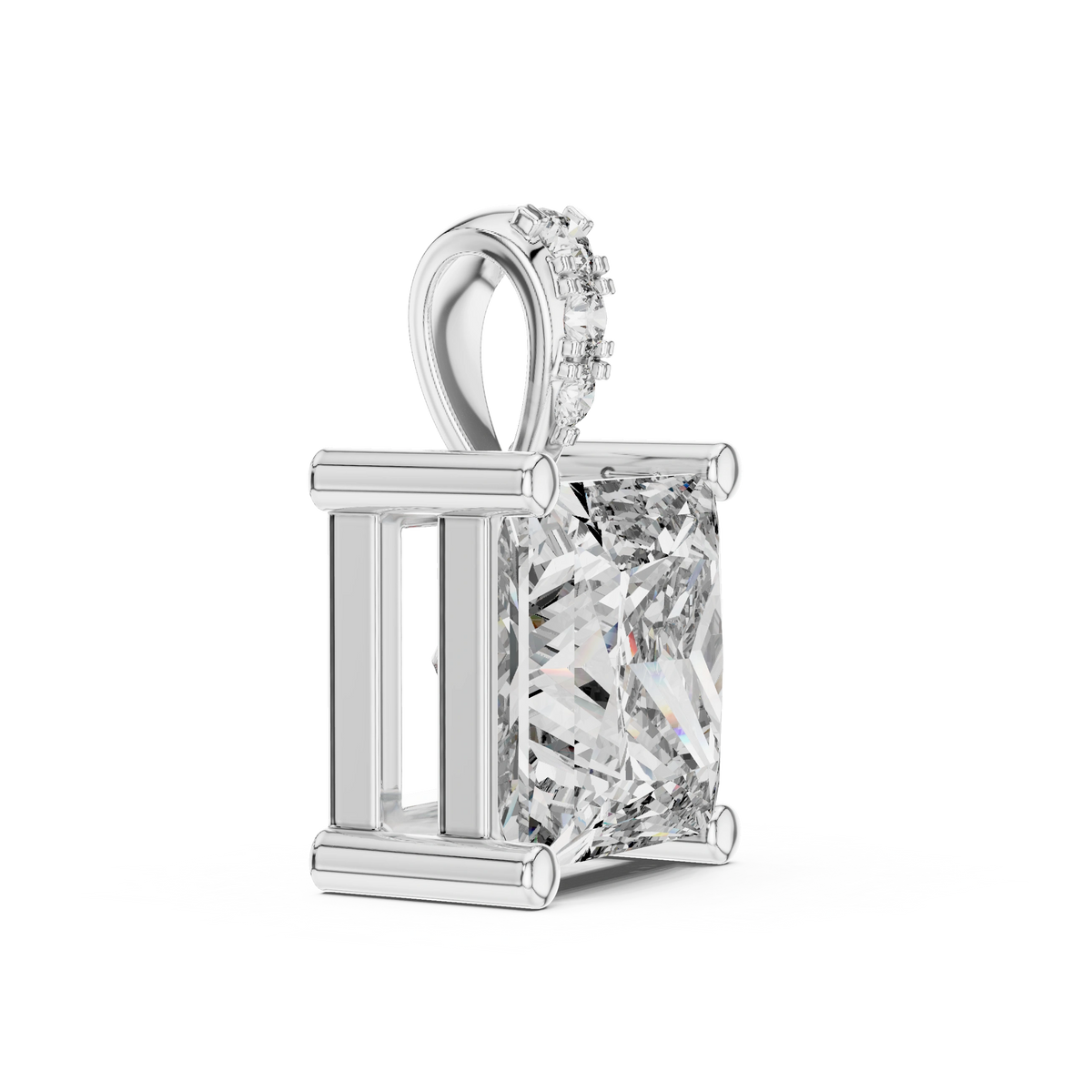 Gold 0 5Ct Princess Lab Grown Diamond Sabea Pendant