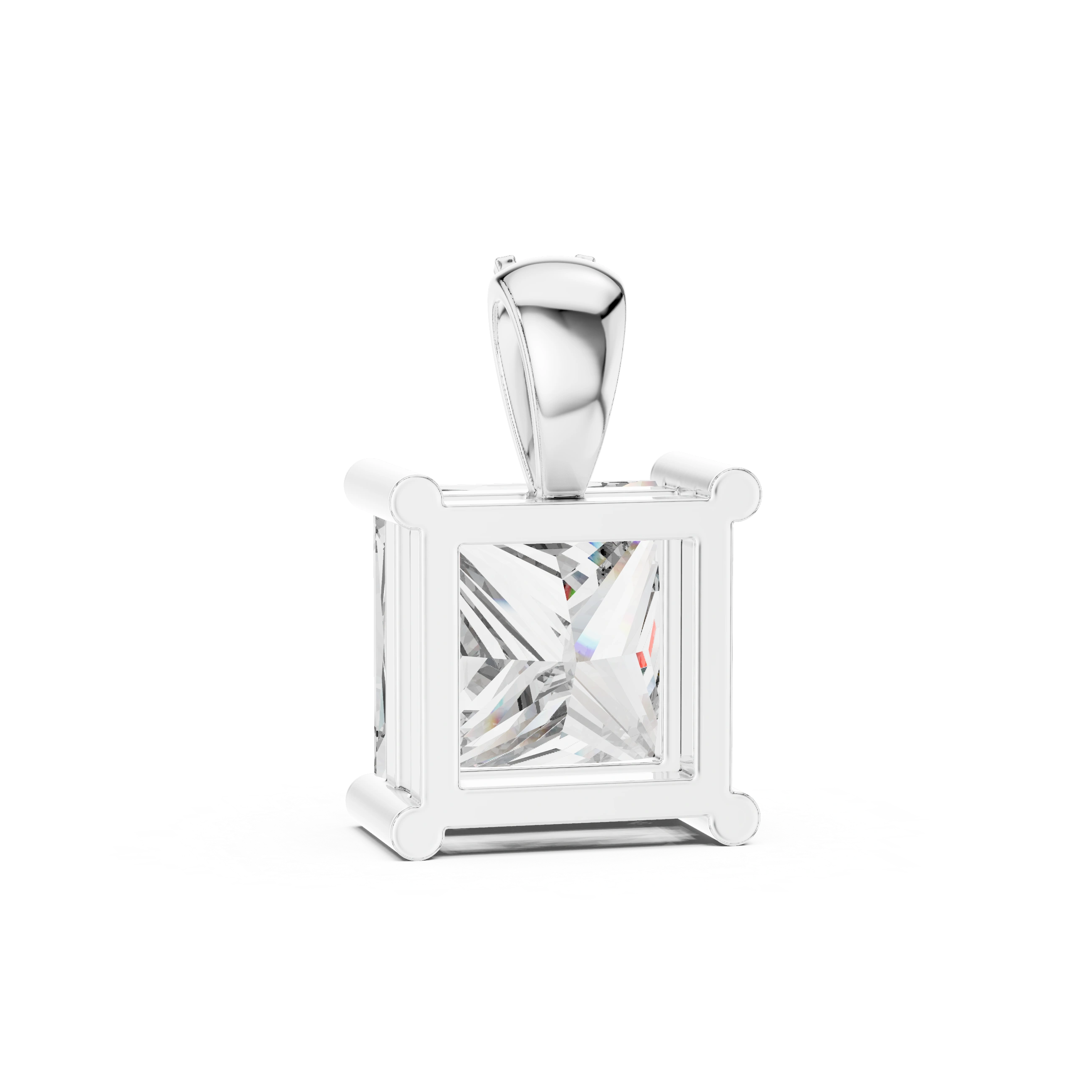 Gold 0 5Ct Princess Lab Grown Diamond Sabea Pendant