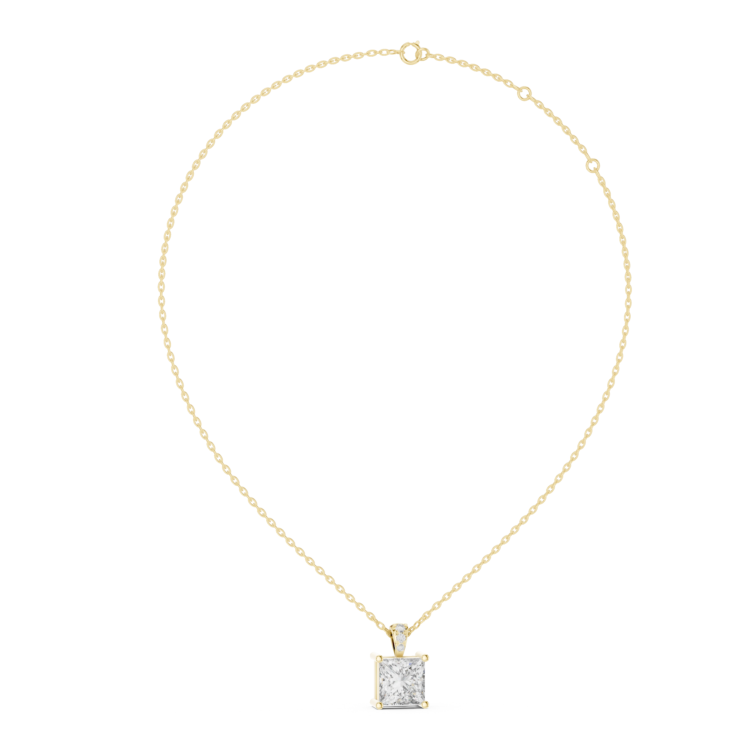 Gold 0 5Ct Princess Lab Grown Diamond Sabea Pendant