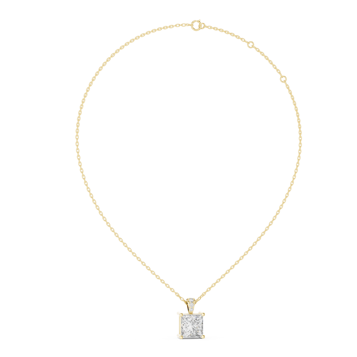 Gold 0 5Ct Princess Lab Grown Diamond Sabea Pendant