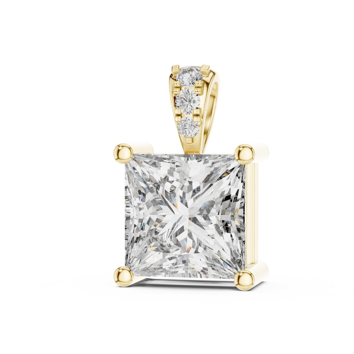 Gold 0 5Ct Princess Lab Grown Diamond Sabea Pendant