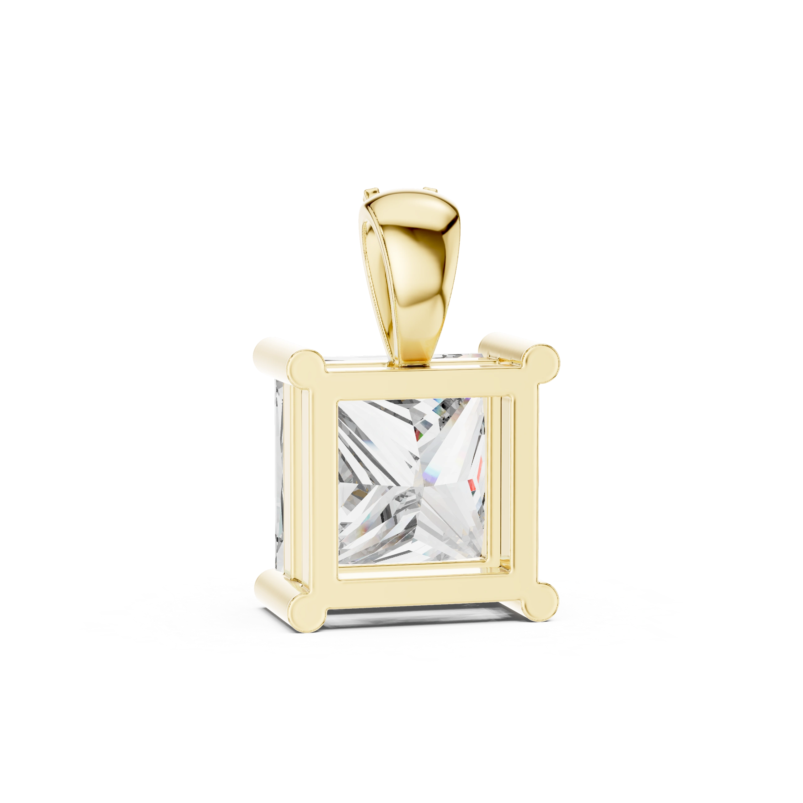 Gold 0 5Ct Princess Lab Grown Diamond Sabea Pendant
