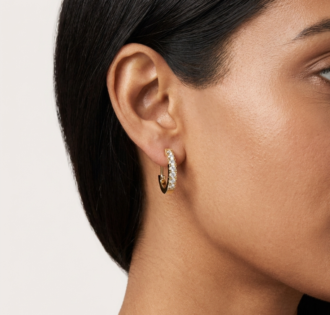 Gold 0 24Ct Pelayo Lab Grown Diamond Mini Hoop Earrings