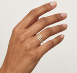 Gold Pave Round Lab Grown Diamond Phexa Ring