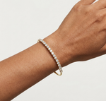 Gold 2Ct Round Lab Grown Diamond Pierre Bracelet