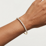 Gold 2Ct Round Lab Grown Diamond Pierre Bracelet
