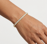 Gold 5Ct Tennis Round Lab Grown Diamond Pillen Bracelet