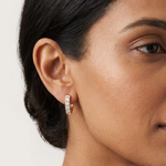 Gold 1Ct Channel Round Lab Grown Diamond Qirex Earring