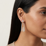 Gold 3Ct Pave Drop Pear Lab Grown Diamond Qorex Earring