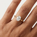 Gold Oval Solitaire Lab Grown Diamond Qorix Ring