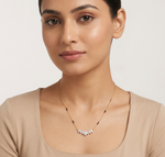 Gold 1 50Ct Graduated Prong Pear Lab Grown Diamond Qyra Mangalsutra