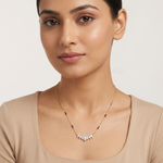 Gold 1 50Ct Graduated Prong Pear Lab Grown Diamond Qyra Mangalsutra