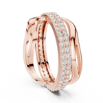 Gold Pave Twist Setting Round Lab Grown Diamond Elara Ring