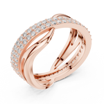 Gold Pave Twist Setting Round Lab Grown Diamond Elara Ring