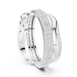 Gold Pave Twist Setting Round Lab Grown Diamond Elara Ring