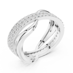 Gold Pave Twist Setting Round Lab Grown Diamond Elara Ring