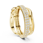Gold Pave Twist Setting Round Lab Grown Diamond Elara Ring