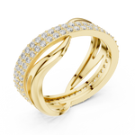 Gold Pave Twist Setting Round Lab Grown Diamond Elara Ring