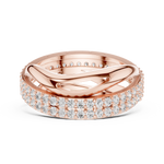 Gold Pave Twist Setting Round Lab Grown Diamond Elara Ring