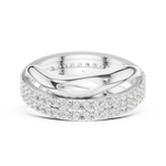 Gold Pave Twist Setting Round Lab Grown Diamond Elara Ring