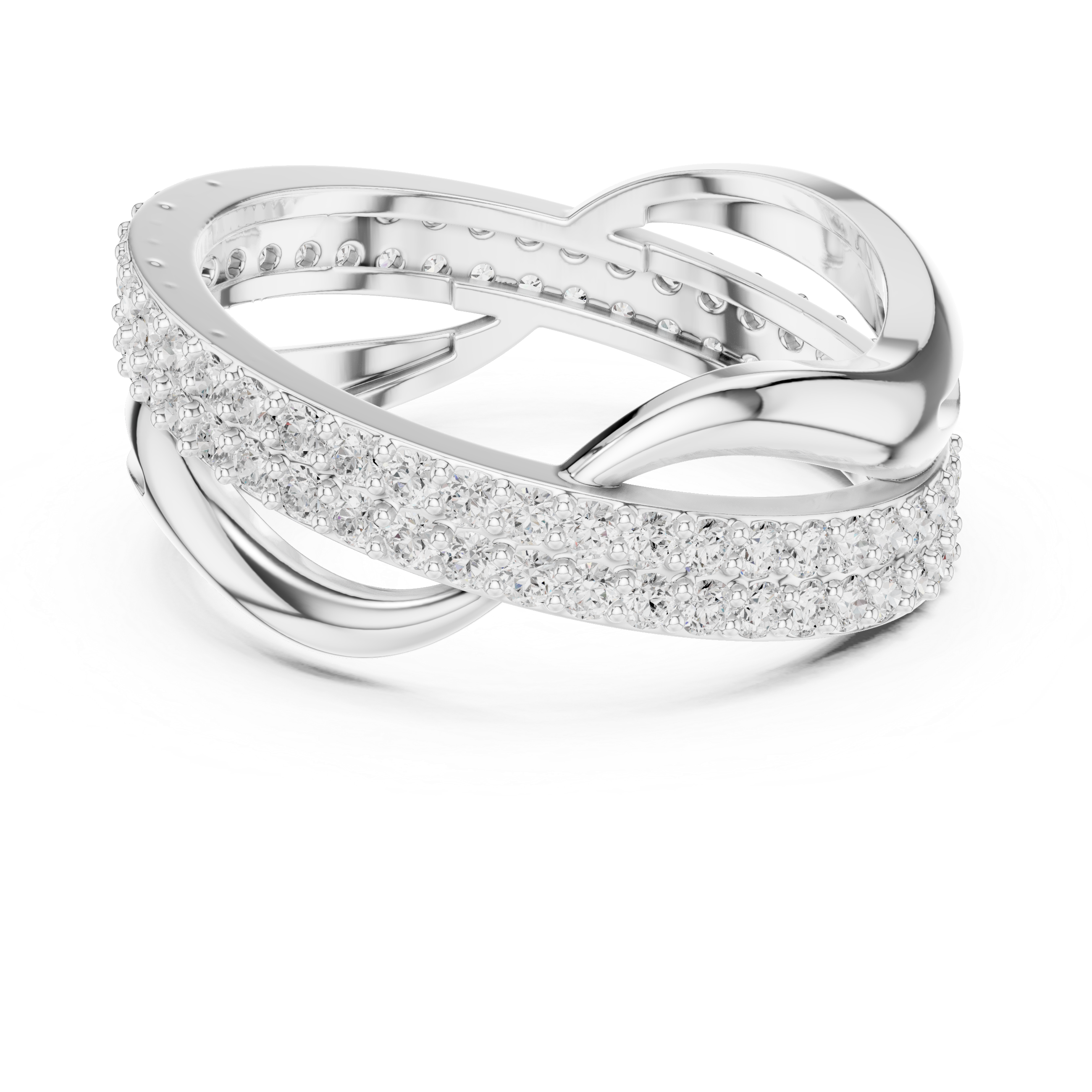 Gold Pave Twist Setting Round Lab Grown Diamond Elara Ring