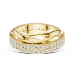 Gold Pave Twist Setting Round Lab Grown Diamond Elara Ring