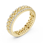 Gold Channel Band Round Lab Grown Diamond Selin Ring