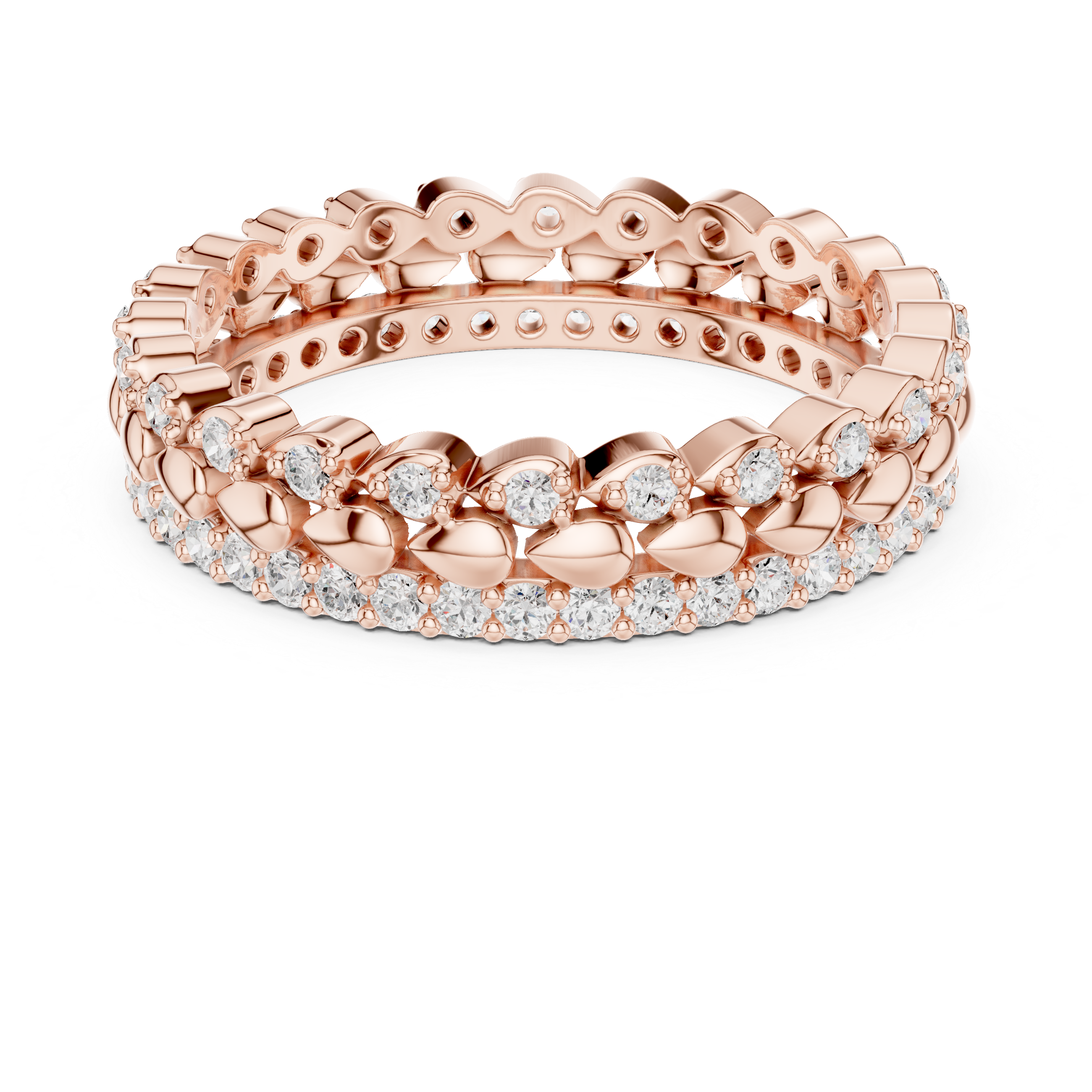 Gold Channel Band Round Lab Grown Diamond Selin Ring
