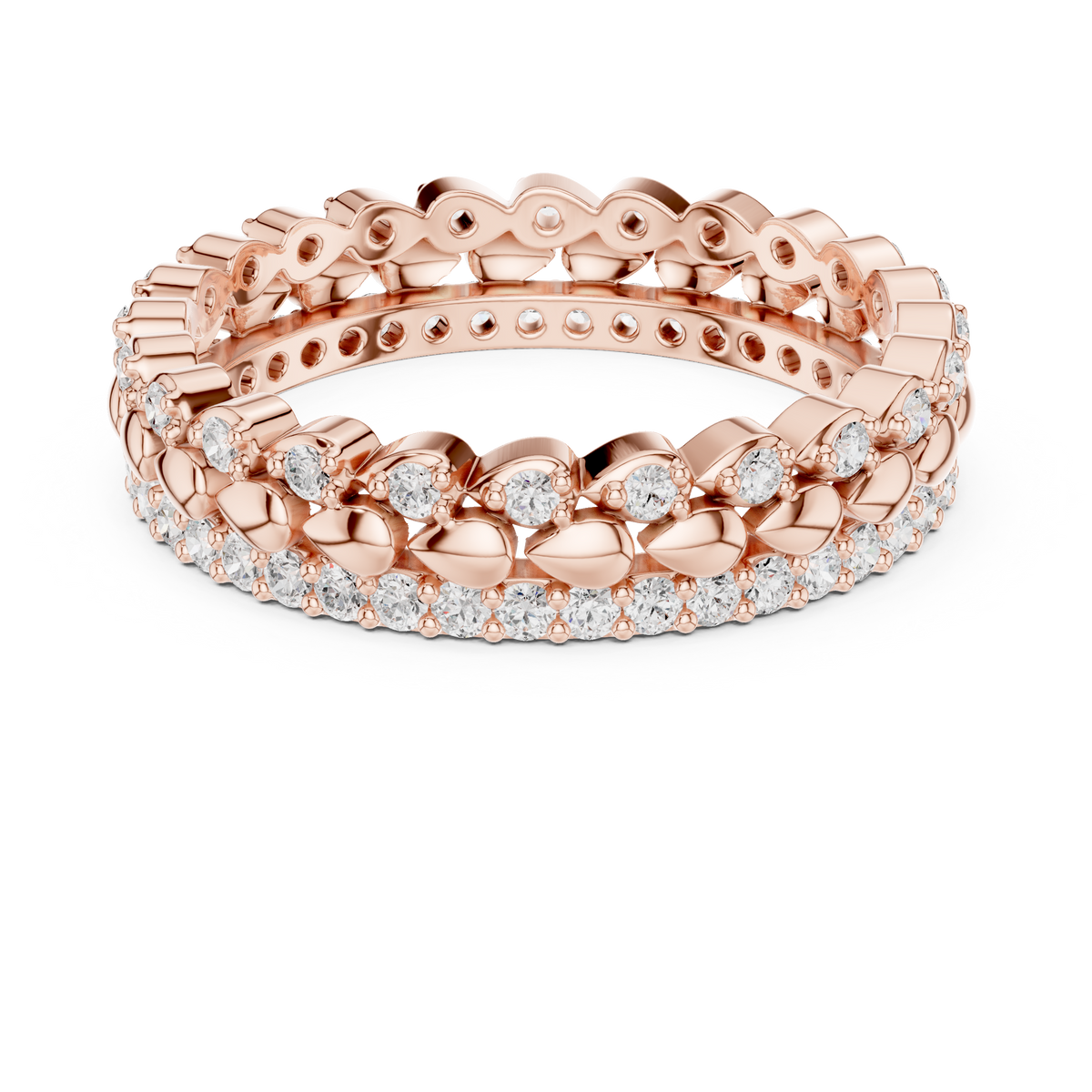 Gold Channel Band Round Lab Grown Diamond Selin Ring