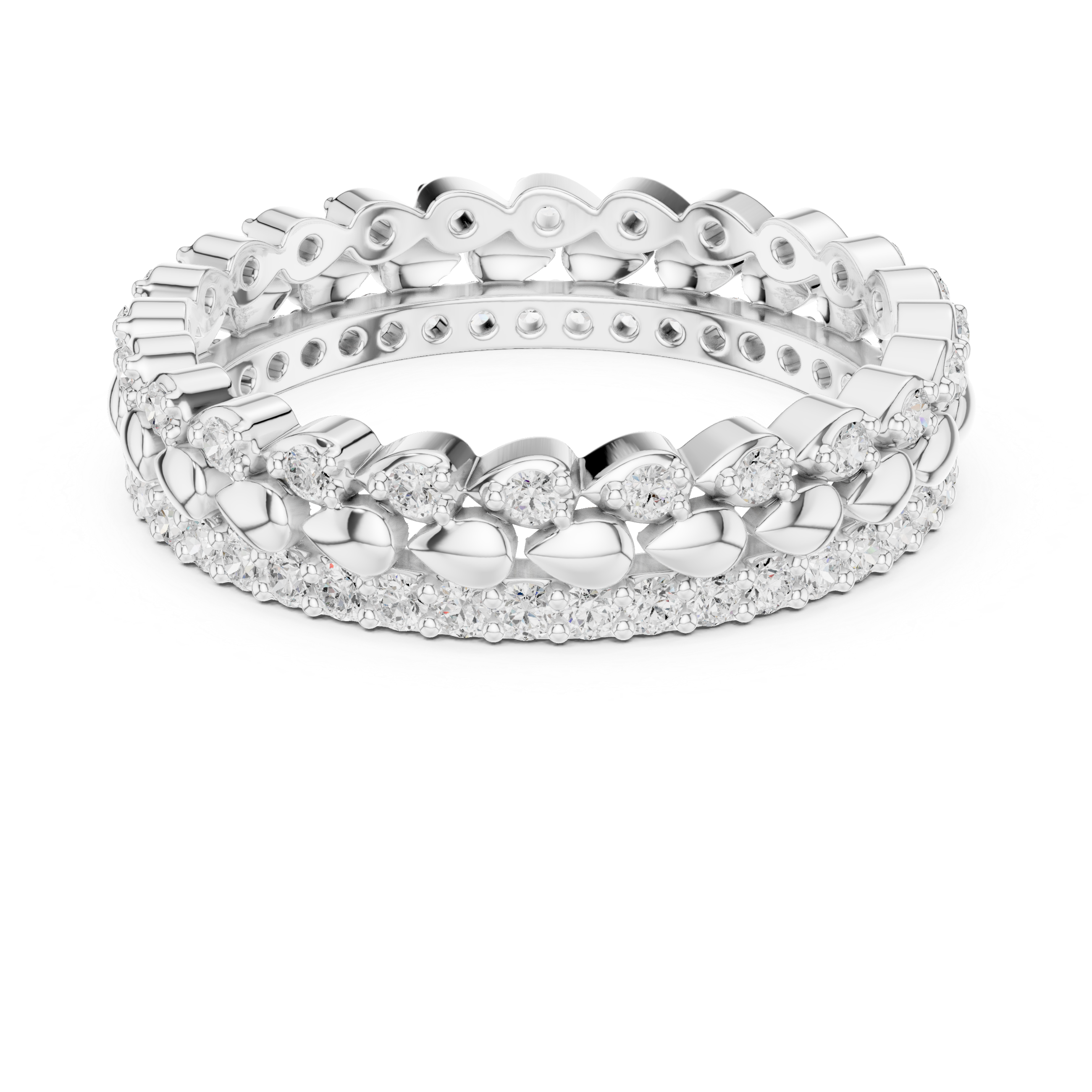 Gold Channel Band Round Lab Grown Diamond Selin Ring