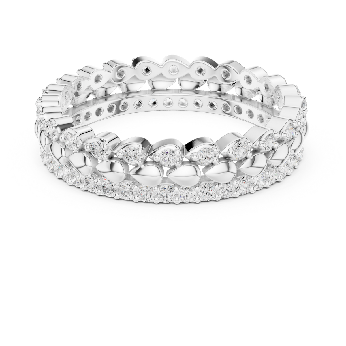 Gold Channel Band Round Lab Grown Diamond Selin Ring