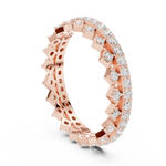 Gold 1Ct Double Pave Crown Design Round Lab Grown Diamond Oryxis Ring