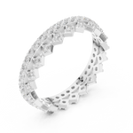 Gold 1Ct Double Pave Crown Design Round Lab Grown Diamond Oryxis Ring