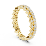 Gold 1Ct Double Pave Crown Design Round Lab Grown Diamond Oryxis Ring