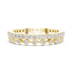 Gold 1Ct Double Pave Crown Design Round Lab Grown Diamond Oryxis Ring