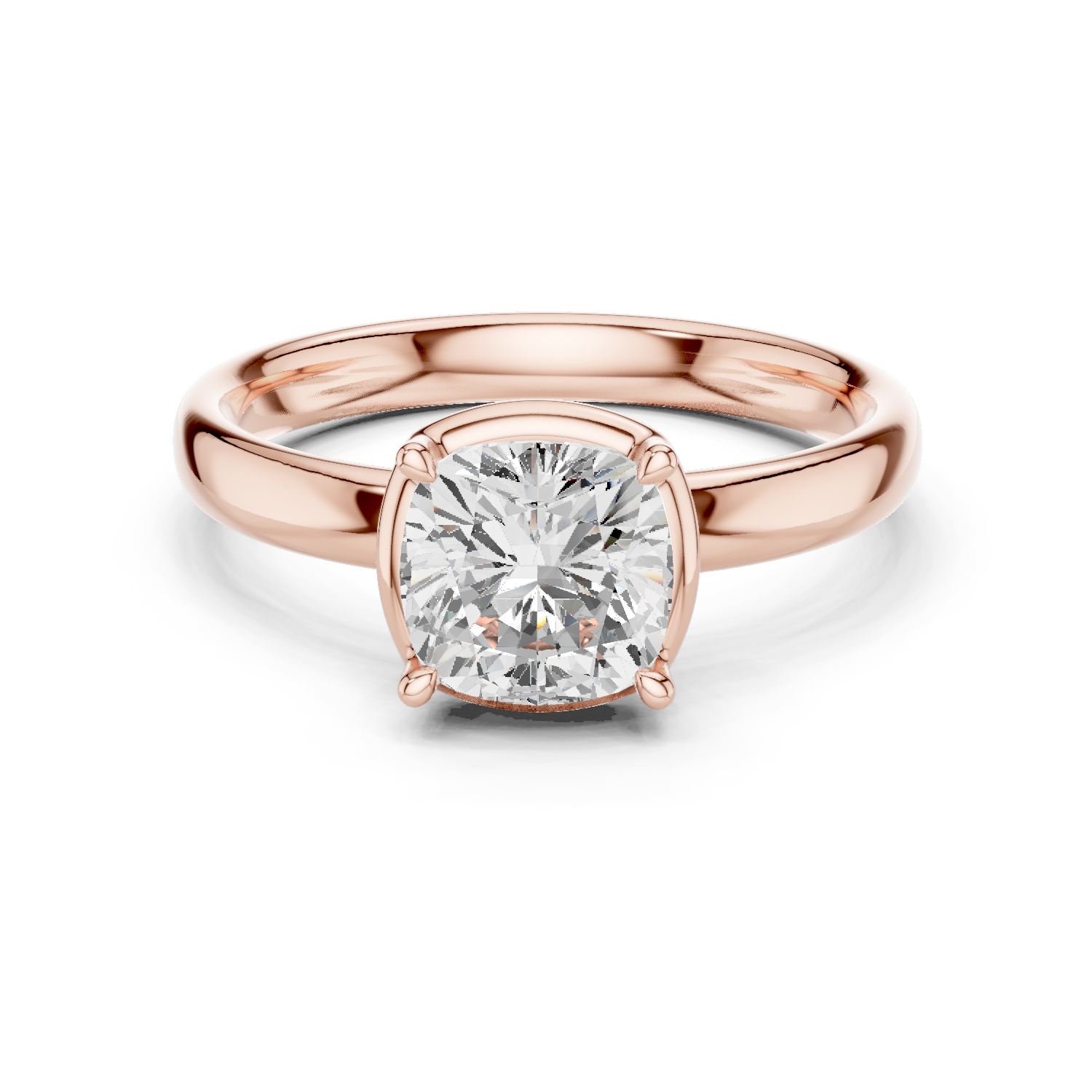 Gold 1 50Ct Solitaire Classic Cushion Lab Grown Diamond Ravix Ring