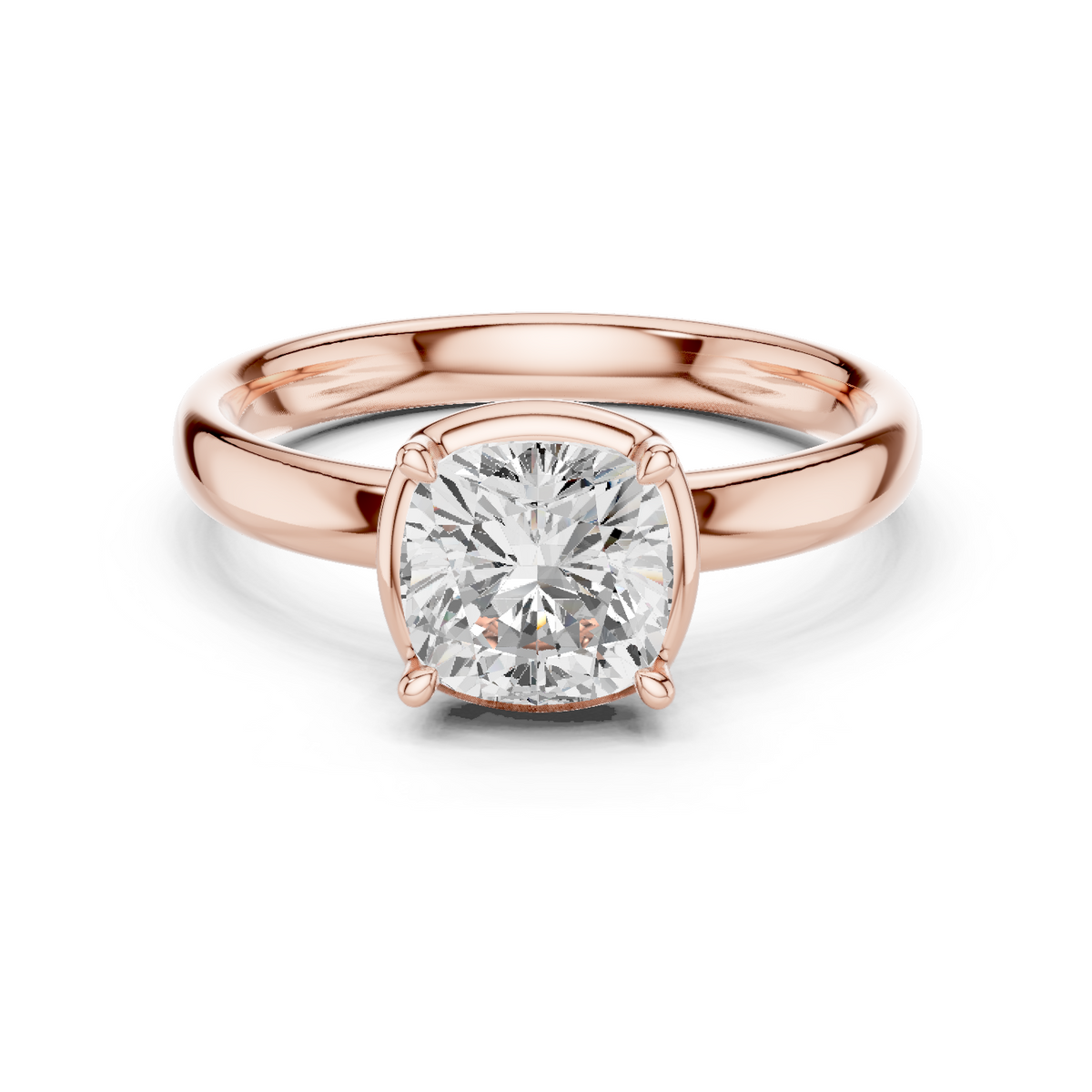 Gold 1 50Ct Solitaire Classic Cushion Lab Grown Diamond Ravix Ring
